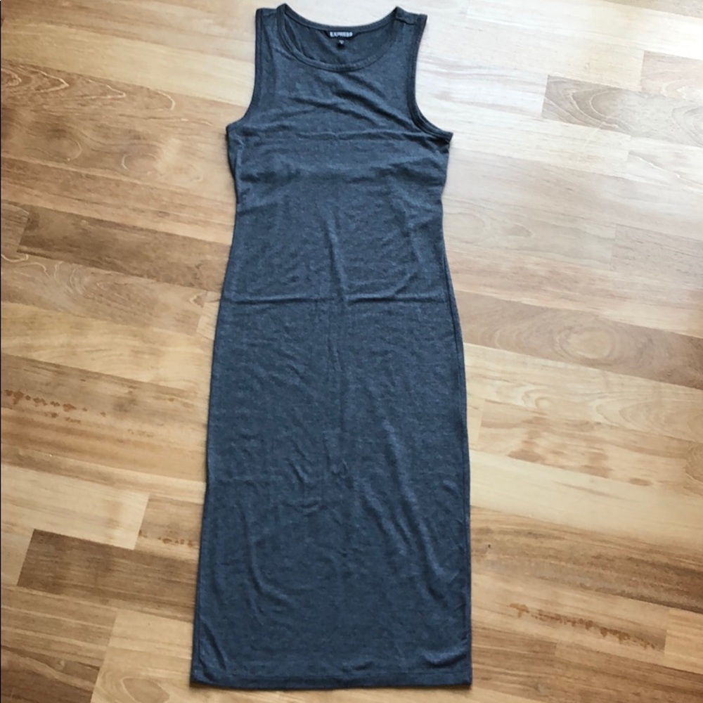 Express Gray Casual Midi Dress
